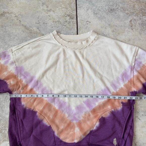 Free People Movement Ombré Mette Crew Neck Tie Dye Sweatshirt size XS oversized - Picture 7 of 14